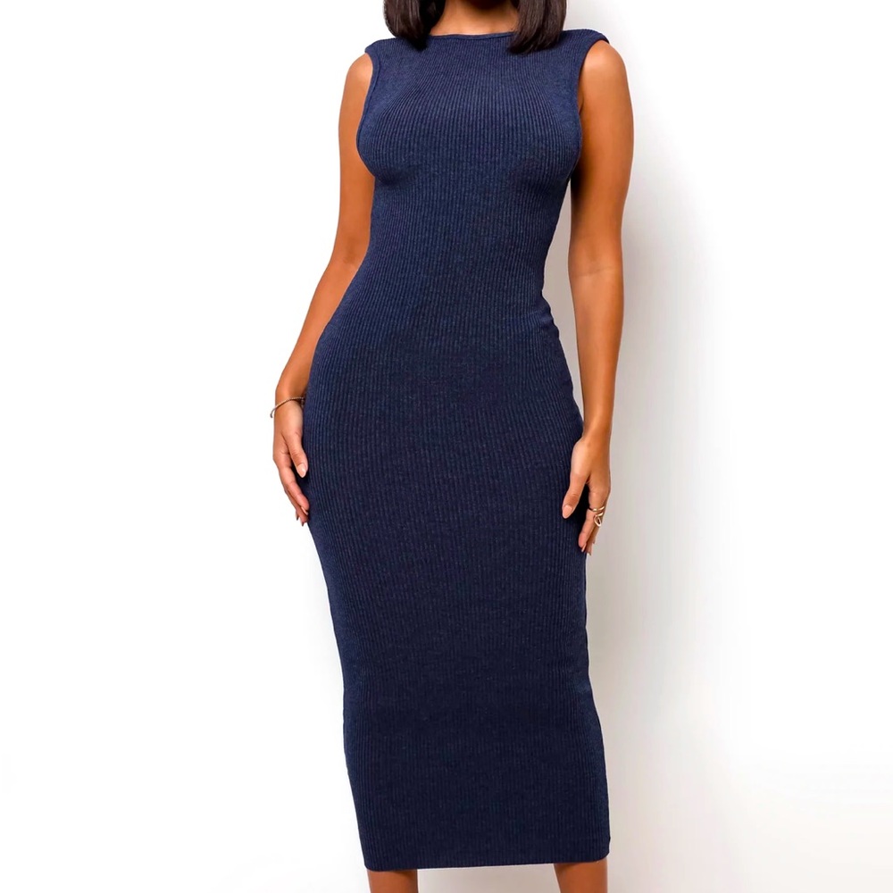 Venus ribbed backless maxi dress. Size S